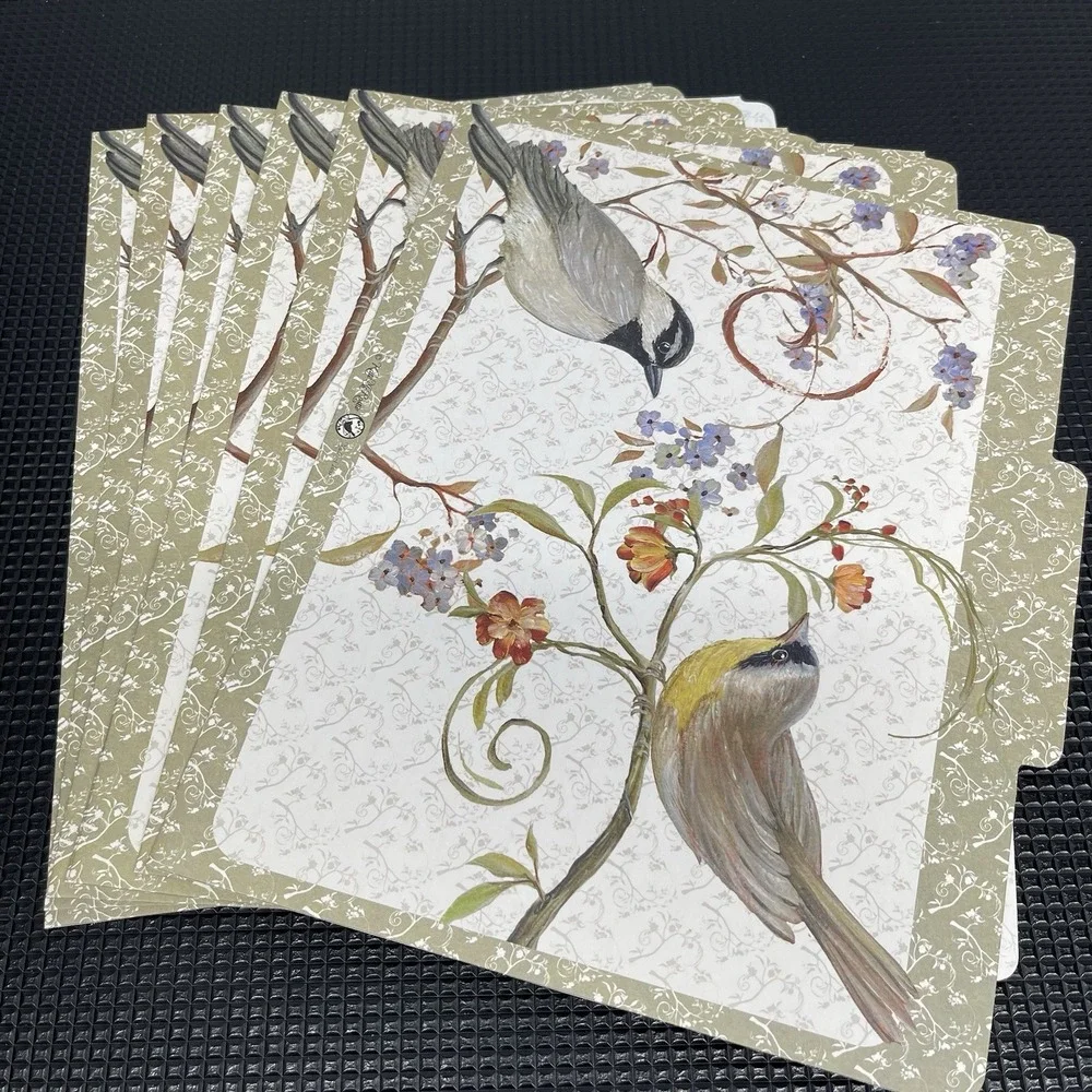 File Folders Lot Of 18 Assorted Vintage Style Botanical Patterns & Birds Floral
